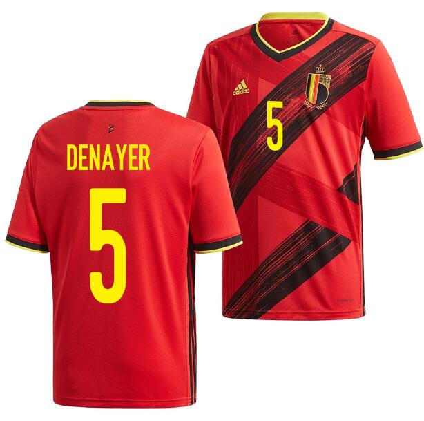 2020 EURO Belgium Home Kit Soccer Jersey Jason Denayer #5